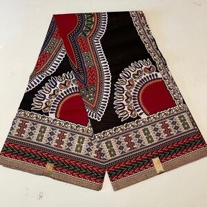 Dashiki Black Multicolor African Print Ankara Print Cotton Fabric - 6 Yards